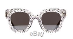 Gucci GG0116S 001 Oversize Crystal Women Sunglasses with Crystal Stars 100% UV