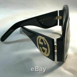 Gucci GG0152S BLACK Acetate Frame Women's Sunglasses 100% Auth FAST SHIPPING