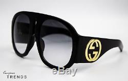 Gucci GG0152S Black/Gray Frame Women's Sunglasses %100 Auth FREE SHIPPING