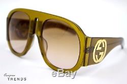 Gucci GG0152S Yellow Acetate Frame Women's Sunglasses %100 Auth FREE SHIPPING