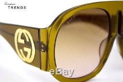 Gucci GG0152S Yellow Acetate Frame Women's Sunglasses %100 Auth FREE SHIPPING