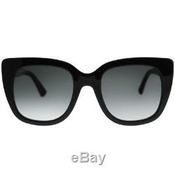 Gucci GG0163S 001 Black Plastic Cat-Eye Sunglasses Grey Gradient Lens