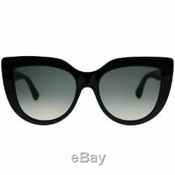 Gucci GG0164S 001 Black Plastic Cat-Eye Sunglasses Grey Gradient Lens