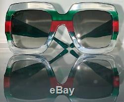 Gucci GG0178S 001 Multicolor Plastic Fashion Sunglasses Green Gradient Lens