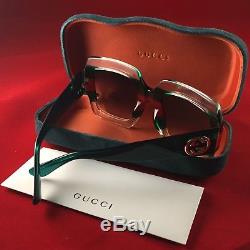 Gucci GG0178S 001 Transparent Green 54MM Oversized Square Women Sunglasses