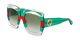 Gucci Gg0178s 007 Oversize Clear Green Red Square Women Sunglasses 100% Uv