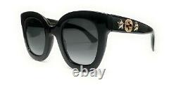 Gucci GG0208S 001 Black Grey Gradient Women's Sunglasses 49 mm