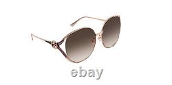 Gucci GG0225S 007 Gold/Brown Gradient Oversized Square Women's Sunglasses