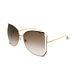 Gucci Gg0252s 003 Gold Metal Round Sunglasses Brown Gradient Lens