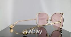 Gucci GG0252S Gold / Pink Lens Butterfly Oversized Women Sunglasses 100% UV