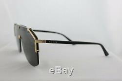Gucci GG0291S 001 Shield Sunglasses Black with Grey Lens 100% UV