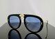 Gucci Gg0307s Black Foldable Sunglasses Light Blue Lens With Crystals 100% Uv