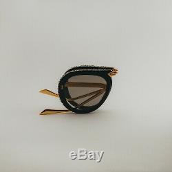 Gucci GG0307S GG/0307/S 001 Black/Gold Fashion Pilot Folding Sunglasses 56mm