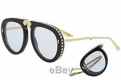 Gucci GG0307S GG/0307/S 002 Black/Gold Fashion Pilot Folding Sunglasses 56mm