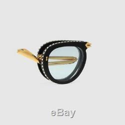 Gucci GG0307S GG/0307/S 002 Black/Gold Fashion Pilot Folding Sunglasses 56mm