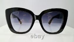 Gucci GG0327S 001 52mm Cat Eye Black Women Sunglasses with Light Grey Lens