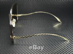 Gucci GG0352S 002 RECTANGULAR SQUARE GOLD BROWN 99 mm Women's Sunglasses