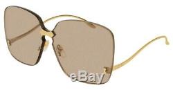 Gucci GG0352S 002 RECTANGULAR SQUARE GOLD BROWN 99 mm Women's Sunglasses