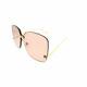 Gucci Gg0352s 003 Gold Metal Square Sunglasses Pink Lens