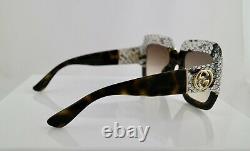 Gucci GG0484S 54mm Square Havana Women Sunglasses with Light Brown Lens