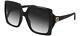 Gucci Gg0876s-001-60 Mm Gloss Black Gold/grey Shaded Women's Designer Sunglasses