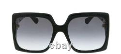 Gucci GG0876S-001-60 mm Gloss Black Gold/Grey Shaded Women's Designer Sunglasses