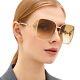 Gucci Gg1020s 004 Gold White Brown Gradient Oversized Square Women Sunglasses