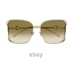 Gucci GG1020S 004 Gold White Brown Gradient Oversized Square Women Sunglasses