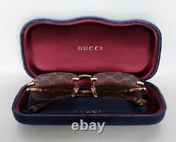 Gucci GG1221S 004 Sunglasses Guccissima Gradient Lens gold-toned metal frame