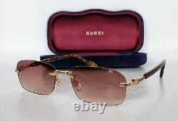 Gucci GG1221S 004 Sunglasses Guccissima Gradient Lens gold-toned metal frame