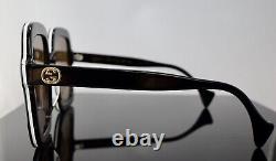 Gucci GG1241S Black / Brown Lens Oversized Square Sunglasses 100% UV