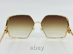 Gucci GG1322SA 004 64mm M Gold Metal Frame With Brown Gradient Lens Sunglasses