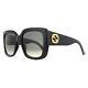 Gucci Gg 0141sn 001 Black Gold / Grey Gradient Oversized Sunglasses Nwt Gg0141sn