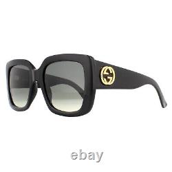 Gucci GG 0141SN 001 Black Gold / Grey Gradient Oversized Sunglasses NWT GG0141SN