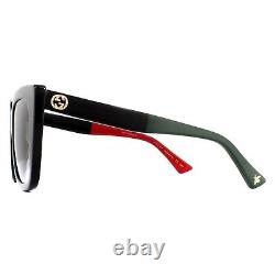 Gucci GG 0163SN 003 Black Red Green / Brown Gradient Sunglasses GG0163SN 51MM