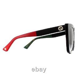 Gucci GG 0163SN 003 Black Red Green / Brown Gradient Sunglasses GG0163SN 51MM