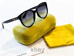 Gucci GG 0631S 001 Black Gold / Grey Gradient Cat Eye Sunglasses NWT GG0631S