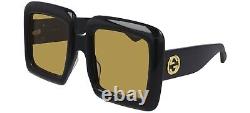 Gucci GG 0783S 001 Black / Yellow gradient oversized Sunglasses NWT GG0783S