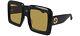 Gucci Gg 0783s 001 Black / Yellow Gradient Oversized Sunglasses Nwt Gg0783s