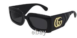 Gucci GG 0811s 001 Black Gold / Grey Gradient Designer Sunglasses NWT GG0811S