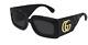 Gucci Gg 0811s 001 Black Gold / Grey Gradient Designer Sunglasses Nwt Gg0811s
