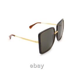 Gucci GG 0903S 001 Black Gold Havana / Grey Grad Oversized Sunglasses GG0903SA