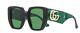 Gucci Gg 0956s-001 Black/green Oversized Geometric Women's Sunglasses