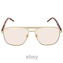 Gucci GG 1164S 003 Gold Havana Brown / Yellow Brown Sunglasses NWT AUTHENTIC