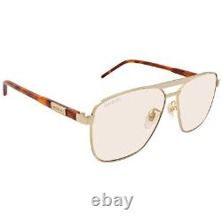 Gucci GG 1164S 003 Gold Havana Brown / Yellow Brown Sunglasses NWT AUTHENTIC