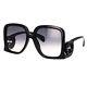 Gucci Gg 1326s 001 Black / Grey Rectangular Women's Sunglasses Gg1326s