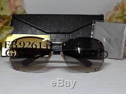 Gucci GG 2820FS J5GYT Gold/Brown Gradient Rimless Wrap Sunglasses 62 12 120