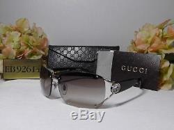 Gucci GG 2820FS Light Gold/Havana Brown Rimless Wrap Sunglasses 62 12 120ITALY