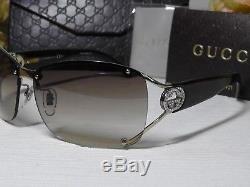 Gucci GG 2820FS Light Gold/Havana Brown Rimless Wrap Sunglasses 62 12 120ITALY