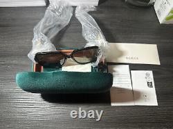 Gucci Polarized Black Frame Rectangle Brown Lens Unisex Sunglasses GG1189S 145mm